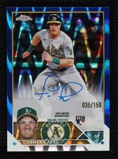 2023 Topps Chrome Rookie Blue RayWave Refractor 35/150 Conner Capel Auto 0wx2