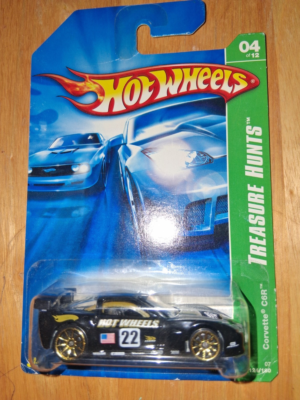Hot Wheels 2007 Treasure Hunt Car #4 Black Corvette C6r 