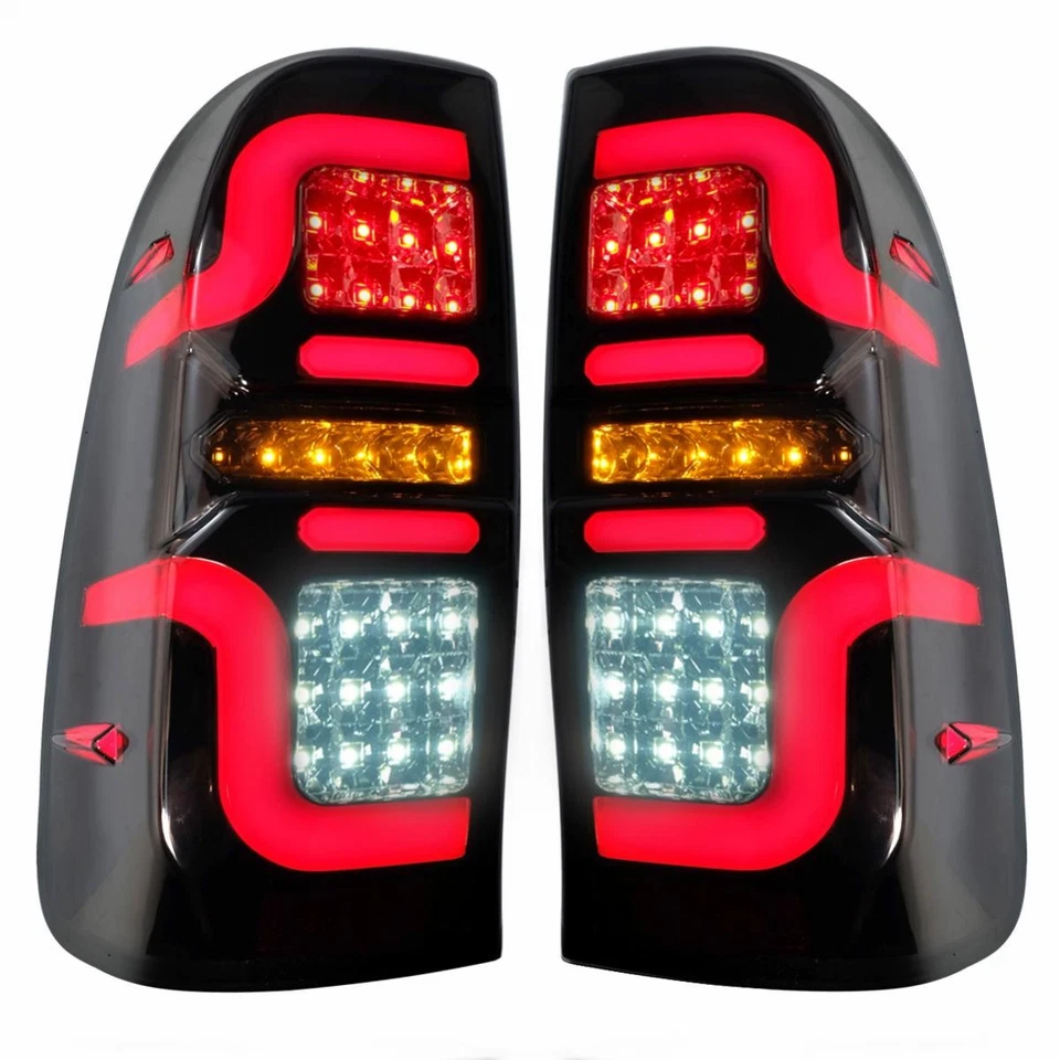 Tail Light Lamp LED Smoke Black For Toyota Hilux SR5 MK6 MK7 Pickup 2005-2014 - Image 2 of 4