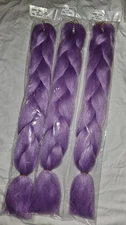 3 Pack Purple Jumbo Hair Extension 24 inches For Daily Use Party Hall