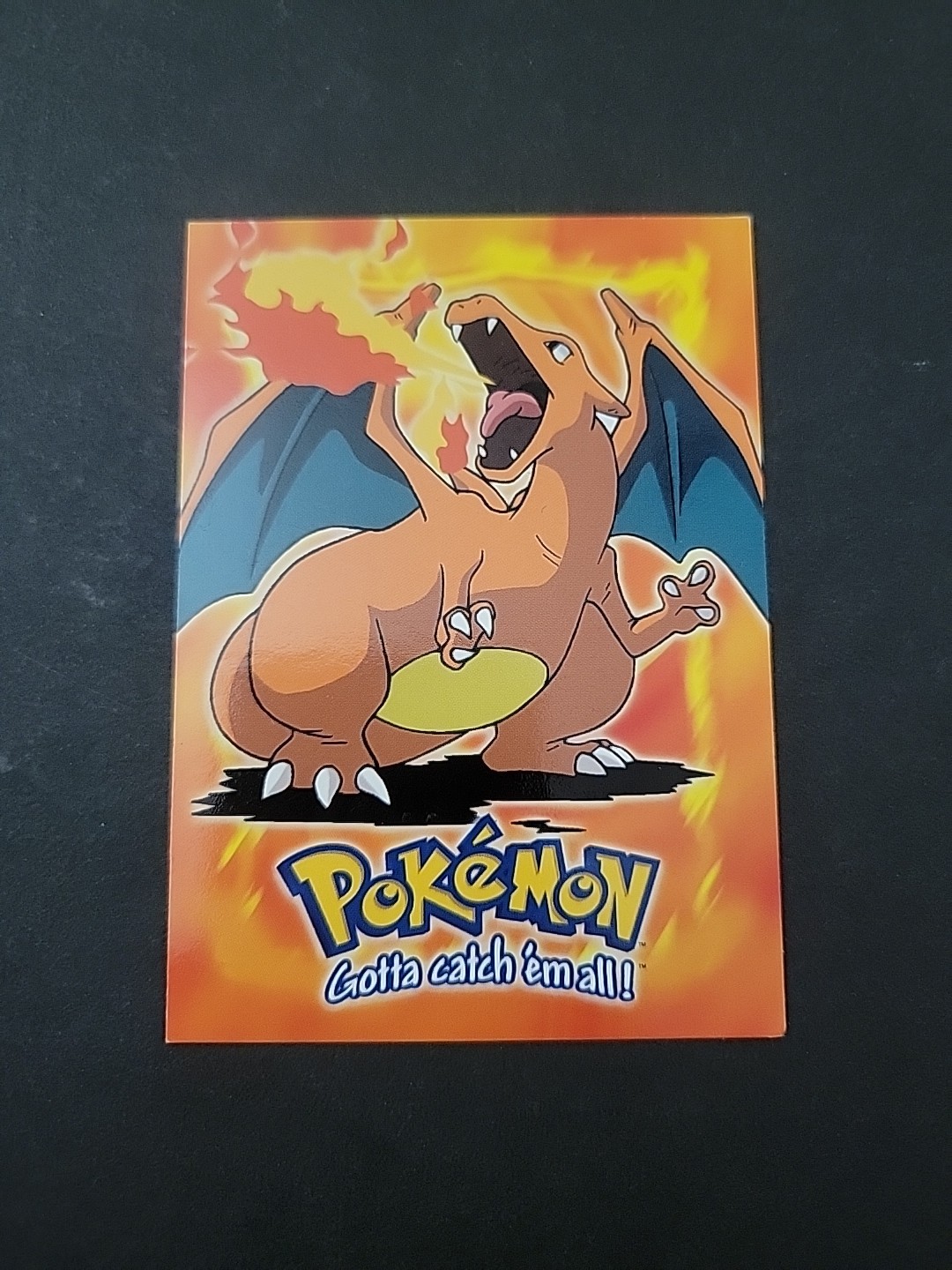 LP Charizard E6 of 12 Topps Movie Edition Black Logo Pokemon Card
