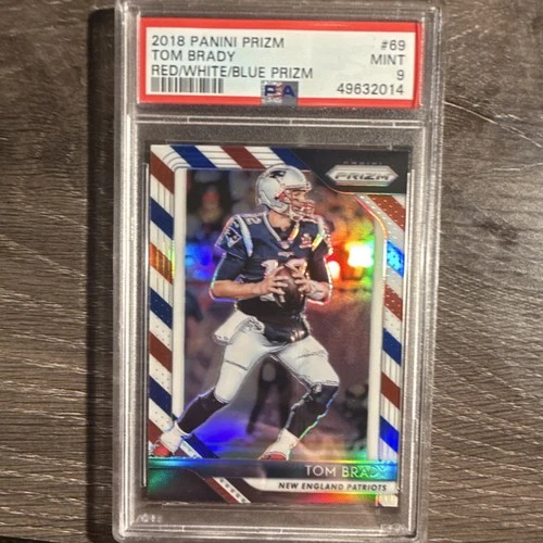 2018 Panini Prizm #69 Tom Brady Red/White/Blue Prizm PSA 9 New England Patriots