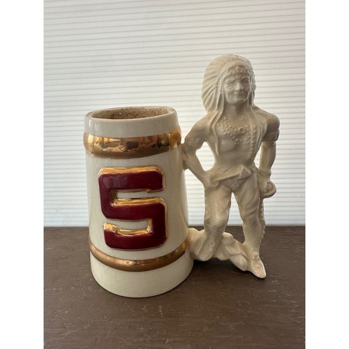 RARE Vintage Stanford University Ceramic Beer Stein Former Indian Mascot