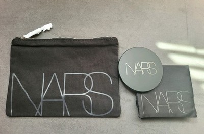 NEW Nars Black Fabric Logo Makeup Bag/Pouch & Matte Compact Mirror Gift Set