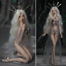 FULL SET 1/4 BJD Doll Supermodel Girl Resin Jointed Eyes Face Makeup Wig Clothes