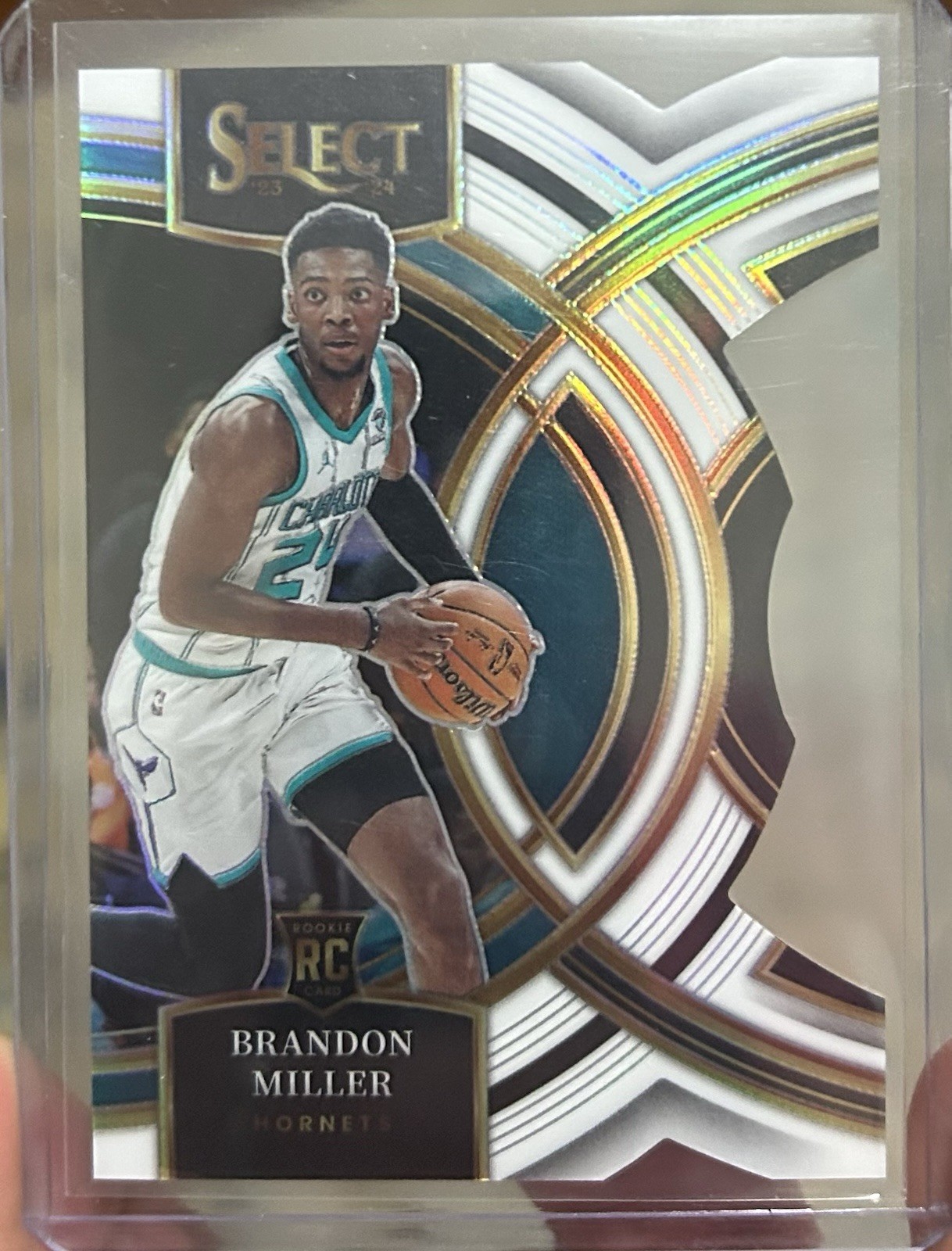 2023-24 Panini Select Brandon Miller #130 Premier Level White Die-Cut Prizm /149