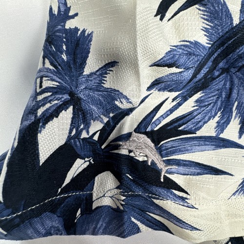 Tommy Bahama Sport Harbor Island Hibiscus Silk Button Shirt XL Auburn University - Picture 8 of 9