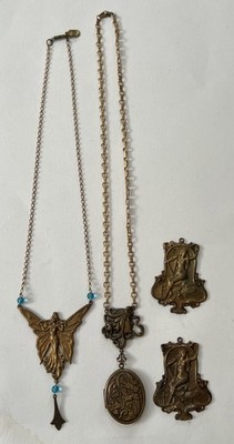 Vtg Pididdly Links By Kingston NY Fairy Crystal Necklace+ Locked
