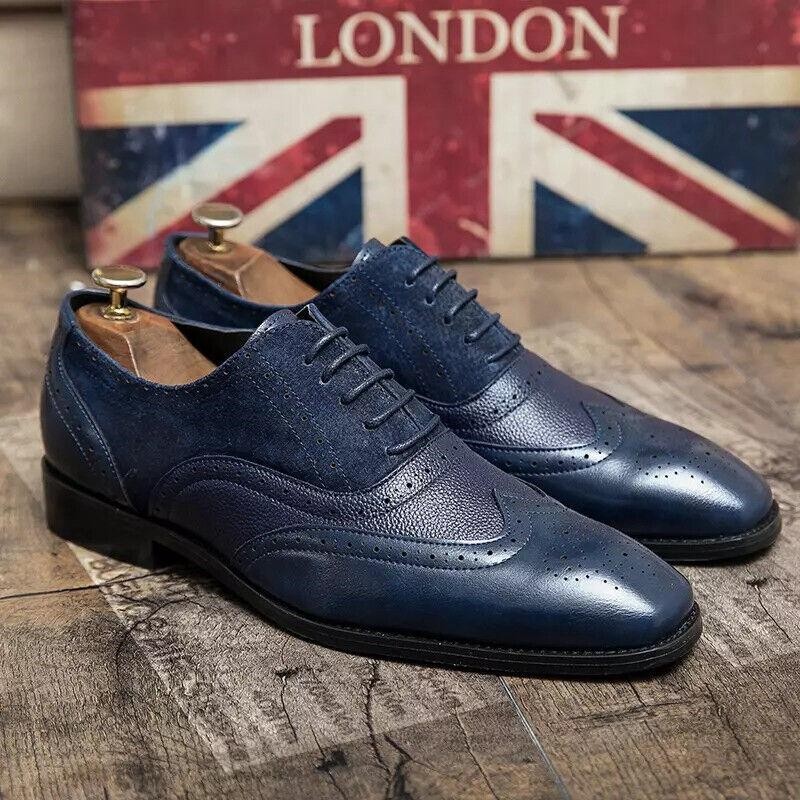 SAOLA Scarpe da lavoro uomo intagliate brogues stringate punta alare Oxford business eleganti formali