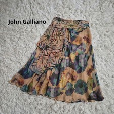 JOHN GALLIANO Light Pink Chiffon Skirt Size XS Small Vintage Designer Silk Midi