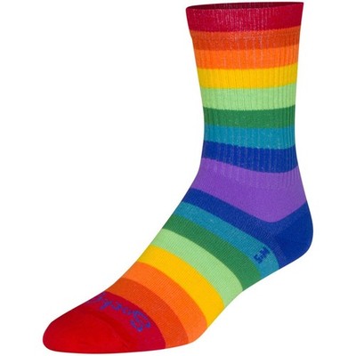 SockGuy Crew Fabulous Socks - 6 inch, Rainbow, Large/X-Large CRFABULOUS L