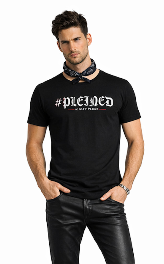 Philipp Plein Gold Cut T-Shirt Pleined Gothic Logo Shirt Exclusive Iconic New M