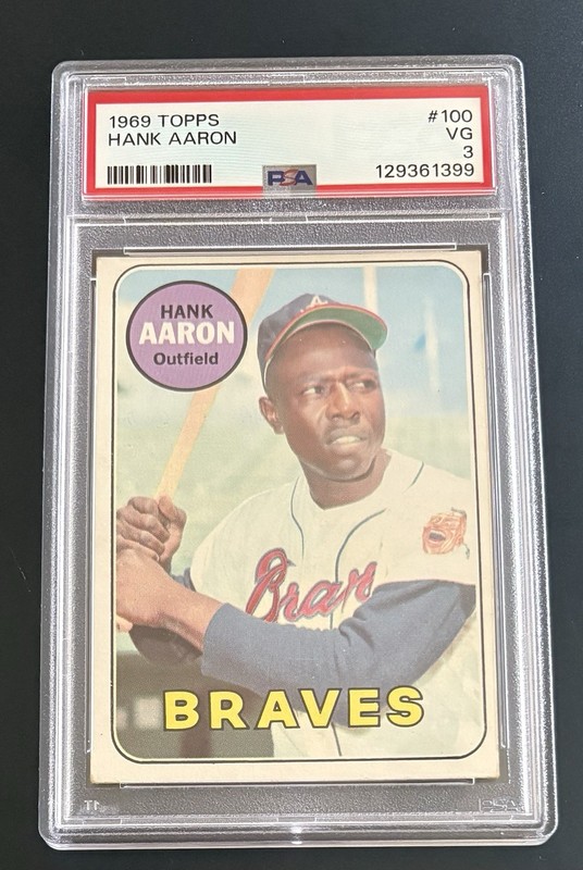 1969 Topps - Hank Aaron #100 (PSA 3, Atlanta Braves, HOF)