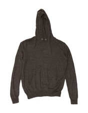 FRENCH CONNECTION Mens Hooded Jumper Sweater Medium Grey Acrylic DA06