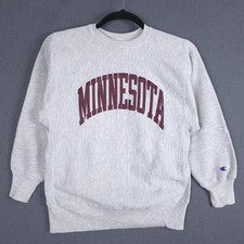 Vintage 80s Champion Reverse Weave Minnesota Sweatshirt Mens Gray Tri-Blend USA