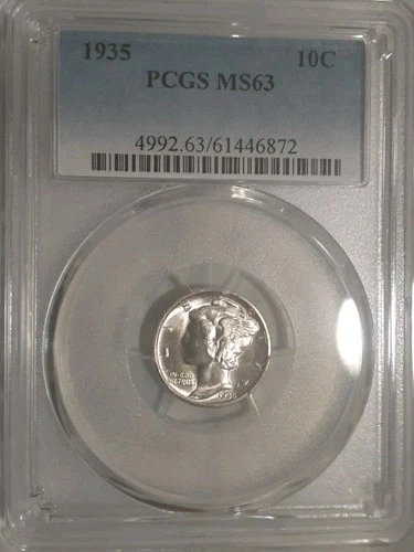 1935 Mercury  Dime PCGS MS63