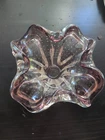 Vintage Murano Art Glass Amethyst Purple Controlled Bubbles Silver Fleck Bowl