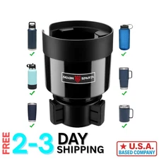 Universal Car Cup Holder Expander for Larger Bottles - Black Adjustable Design