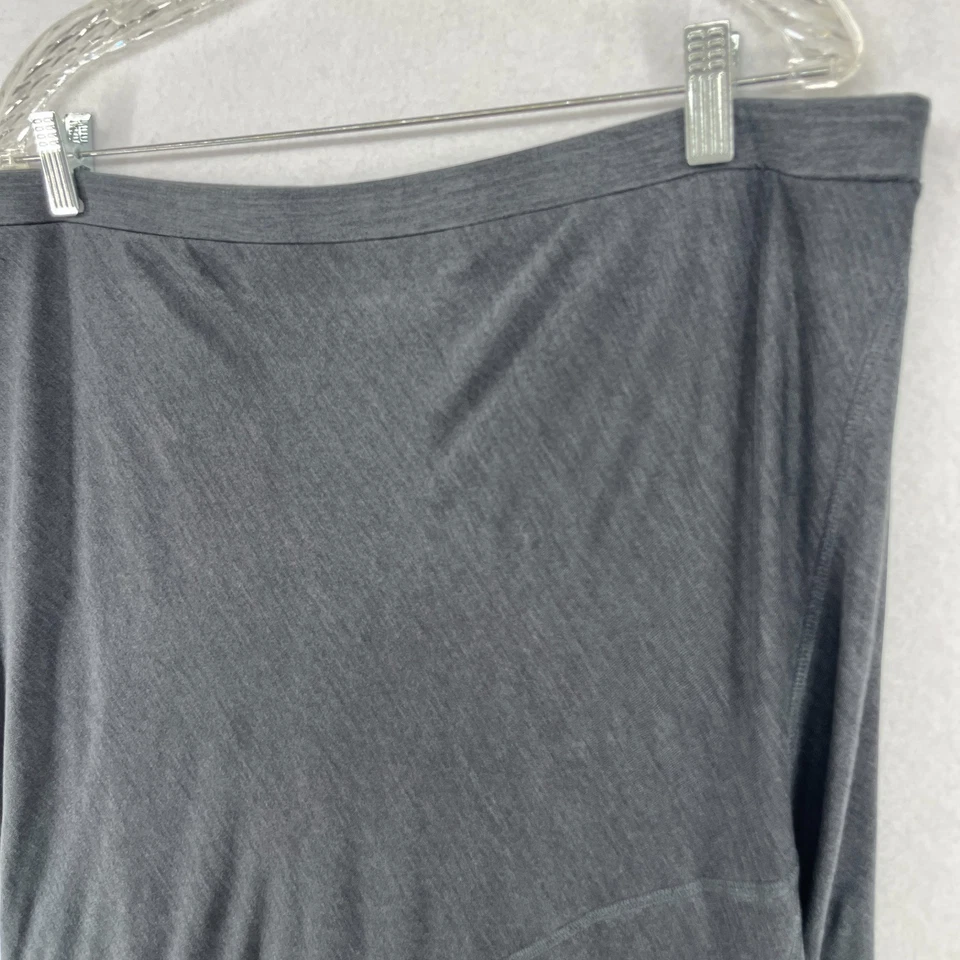 Falda EILEEN FISHER XL Seda Algodón Elástico Jersey Corte Sesgado Maxi Forrada Gris Foto 4 de 4
