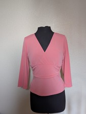 INC International Concepts Pink V-neck blouse with 3/4 sleeves. Flattering...