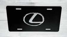 For Lexus - Black Aluminum License Plate Wchrome Lexus Emblem Attached. For Lexus - Black Aluminum License Plate Wchrome Lexus Emblem Attached.