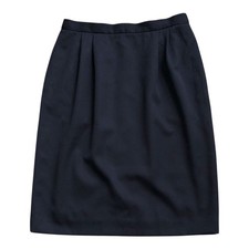 LANDS END Direct Merchants Womens Size 12 Fits 10 Navy Blue Wool Career Skirt