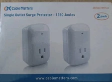 Cable Matters Single Outlet Surge Protector 2pk