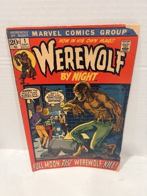 Vintage 1972 Marvel Comics Book Werewolf By Night #1 1st Print( Edges) L k  
