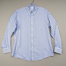 Brooks Brothers Dress Shirt 16 4/5 Blue White Check Regent Non-Iron Button-Down