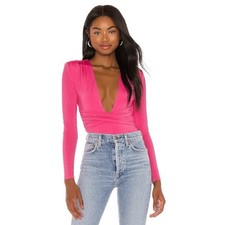 Lovers  Friends Anya Long Sleeve Pink Bodysuit Women  s XS EUC