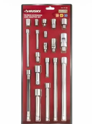 #ad Husky 1 4 in. 3 8 in. 1 2 in. Drive Accessory Set 19 Piece HACCY19PCRM $18.99