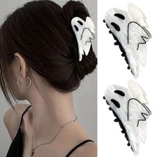 2 PCS Halloween Hair Claw Clip Ghost Hair Clips Cute Hair Barrettes Hair Acce...