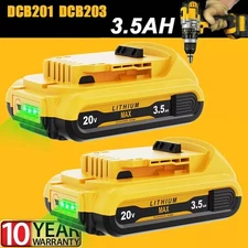 20V DCB201 For Dewalt 20Volt Max 1.5/2.0/3.0/3.5Ah Lithium Battery DCB203 DCB207