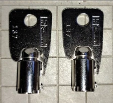 set of 2 replacement keys cut to your 2001-2100 SENTRY SAFE Tubular Round key