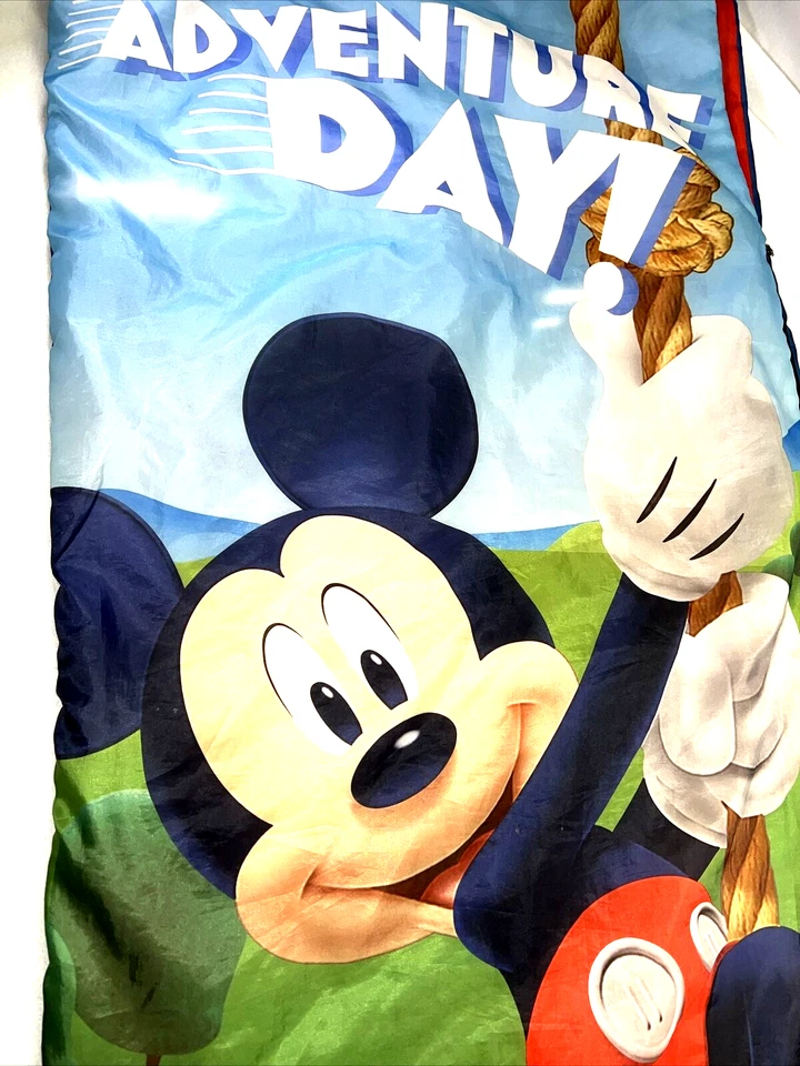 Disney Mickey Mouse Niños Saco de Dormir Aventura Día Rojo Azul Verde Camping Foto 3 de 4