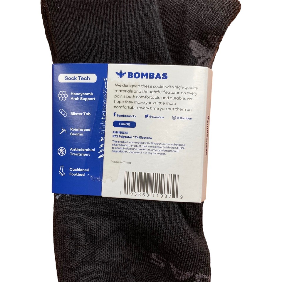 Bombas Socks Unisex Ankle Size Large (Men's 913, Women's 10.513) 8
