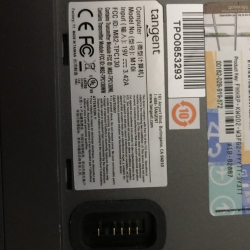 TANGENT M10I TABLET **UNTESTED /NO POWER CORD - Picture 3 of 3