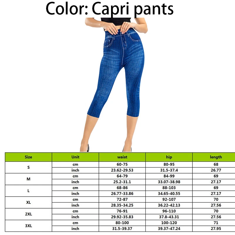 Leggings jeans skinny feminina elástica plus size` - Imagem 4 de 4