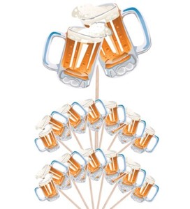 Biere Pinte Fete Aliments Tasse Gateau Picks Sticks Drapeau Anniversaire Decorations Toppers Ebay