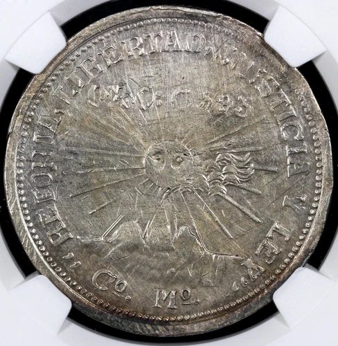 1915 2p Revolutionary Mexico Guerrero/Campo Morado 2 Pesos NGC AU Details Hairli