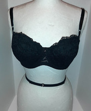 Vintage Charm Fit Magicloud Wrap Around Bare Back BLACK Bra 36C