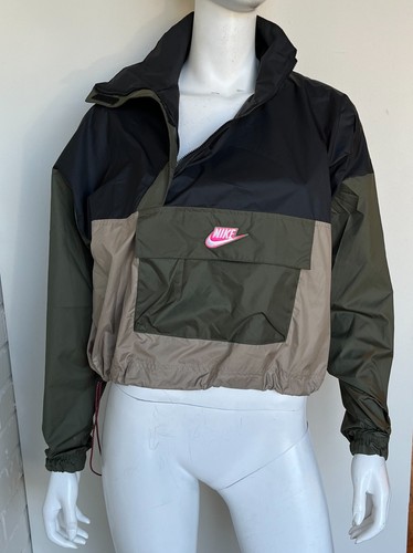 Nike Colorblock Windbreaker Jacket Size XS Black Green | eBay