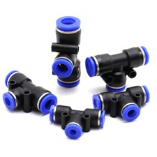 10/20pcs Nylon TEE T Piece Push Fit Connectors Air Line Brake Speed Fit Fitting