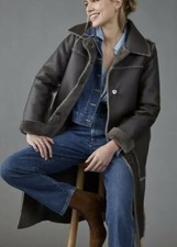 Anthropologie Nwt Kerry Reversible Faux Fur Duster Coat Jacket Maeve Xl $228
