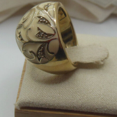 Vintage Signed ZRW 925 Sterling Silver Enamel Ring W/10 Small