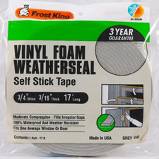 Vinyl Foam Tape - Closed Cell - Moderate Compression, 3/4" W, 3/16" Thick, 17' L