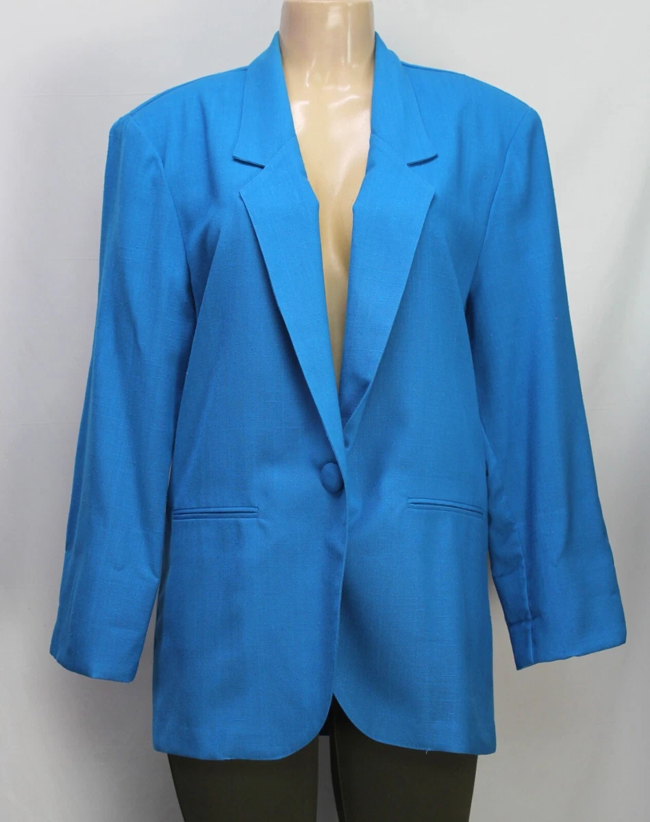 Vintage Star C.C.C. City Clothing Co Women s Blazer Jacket Long Sleeve Blue Sz L