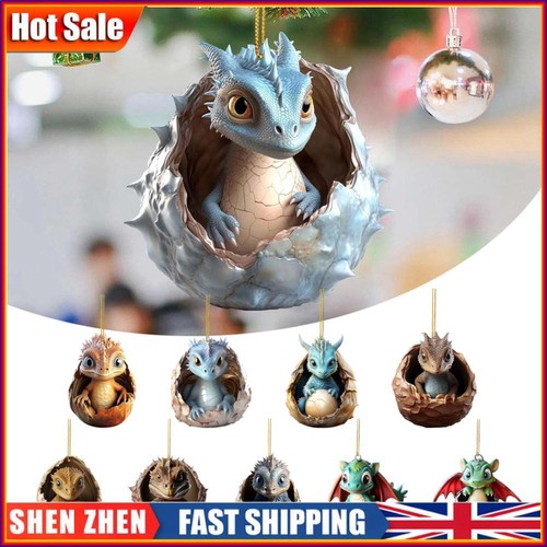 Christmas Dragon Baby Egg Ornaments Cartoon Dragon Egg Pendants for Car Backpack