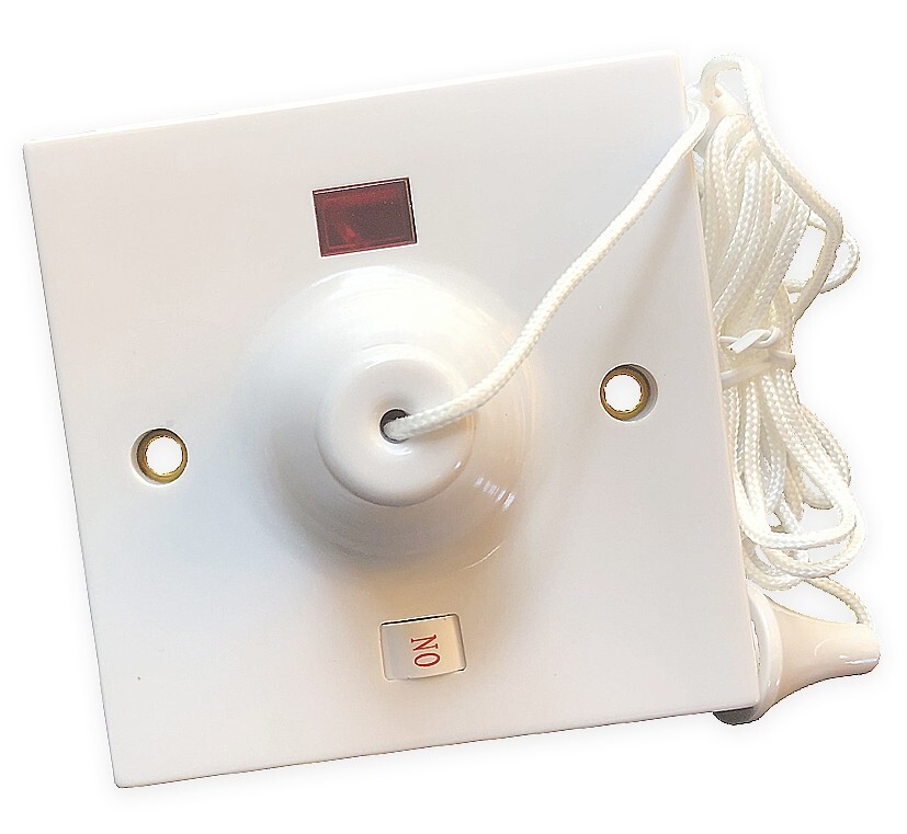 45A Pull Cord Shower Switch 45 Amp Double Pole With Neon Indicator