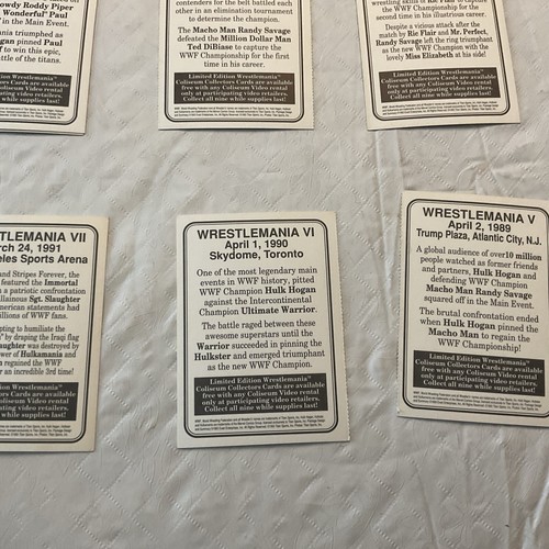 WWF Coliseum Video Wrestlemania Cards Complete Set 1-9 Hogan RARE Vintage 1993 - Picture 6 of 6
